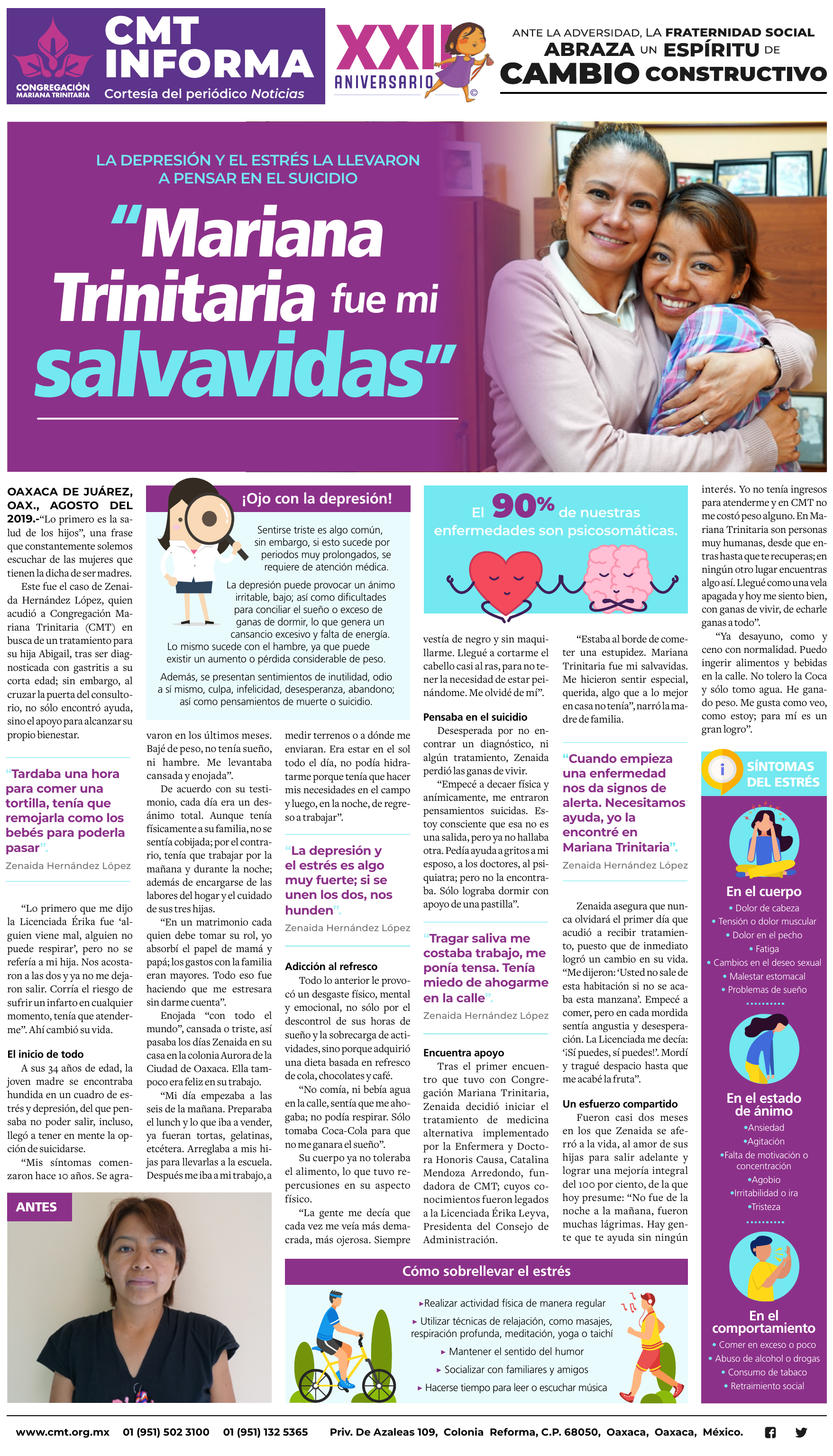 Prensa: MARIANA TRINITARIA FUE MI ALVAVIDAS