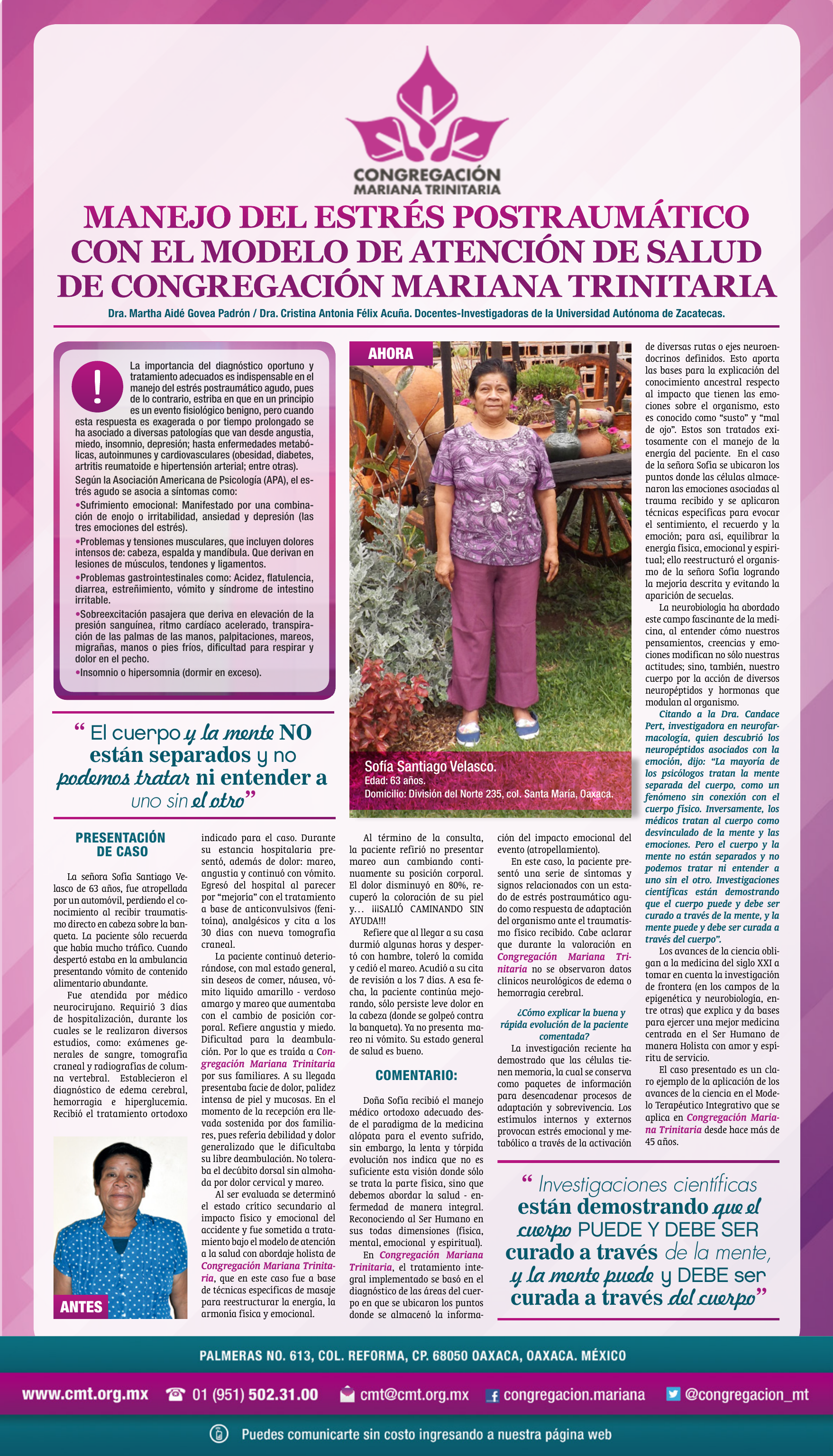 Prensa: MANEJO DEL ESTRÉS POSTRAUMÁTICO