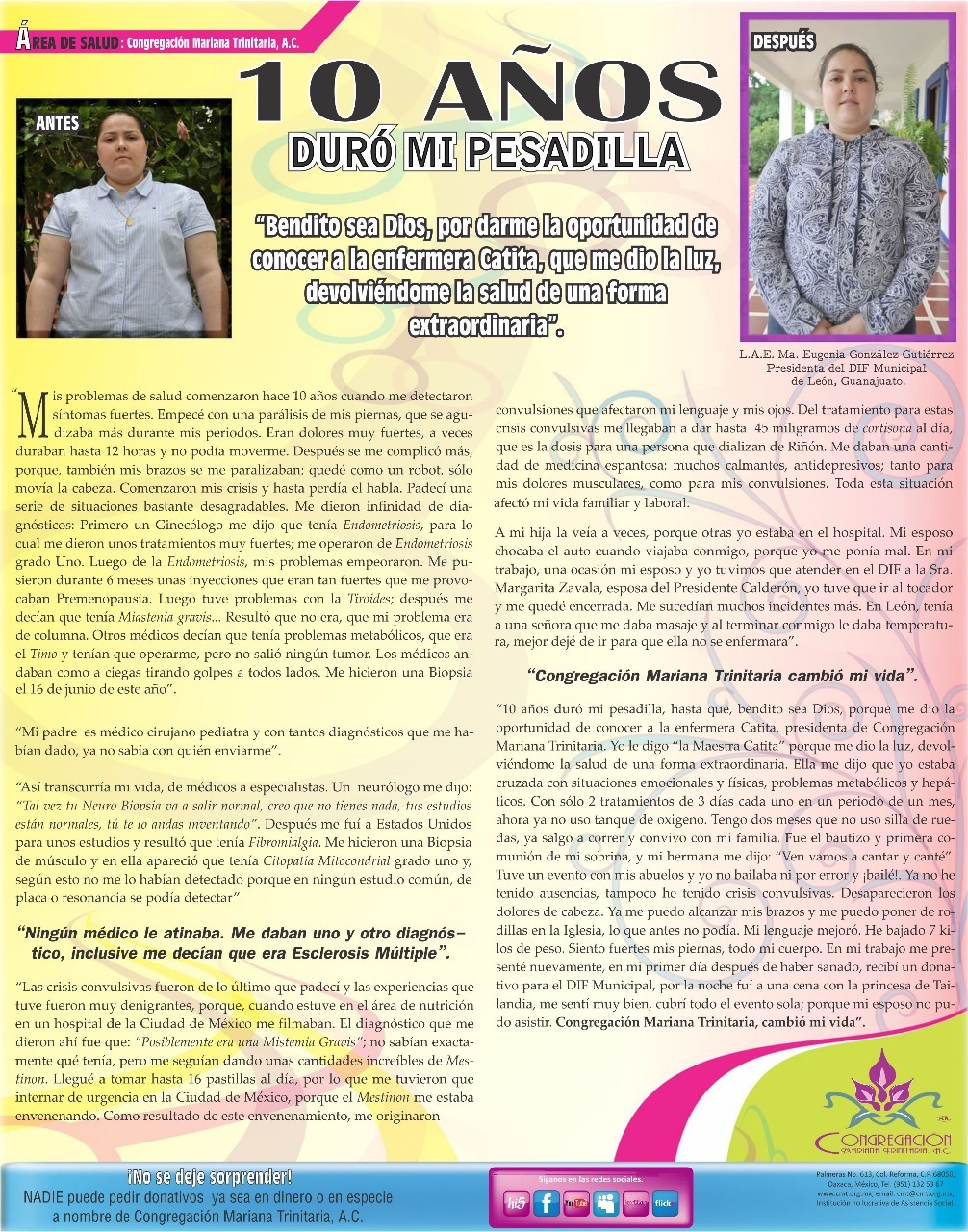 Prensa: 10 AÑOS DURÓ MI PESADILLA